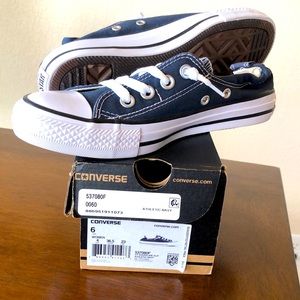 CONVERSE- (size 6 women) CT Shoreline slip athletic NAVY
